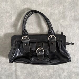 The Stone black faux leather shoulder bag | y2k purse